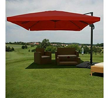 madera Ampelschirm Marktschirm Sonnenschirm, 3x4m (Ø5m) bordeaux Alu 26kg drehbar Luxus
