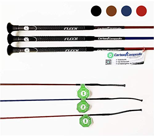 Fleck - Dressurgerte Gerte Reitgerte Carbon Ultraleicht (100 cm, Schwarz)