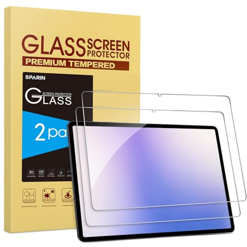 SPARIN 2 Pack Screen Protector for Samsung Galaxy Tab S10 Plus 2024/S9 Plus/S7 FE 5G/S8+/S7+ (12.4 Inch), Tempered Glass S Pen Compatible, Case Friendly