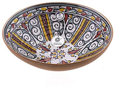 CERÁMICA RAMBLEÑA | Plato Decorativo para Colgar en Pared | Plato de cerámica | D16 | 100% Hecho a Mano | 30x30x10 cm