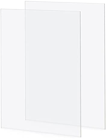 Juliyeh 2 Pack 42 x 29 cm Clear Plastic Acrylic Sheet 2mm Thick, Clear Acrylic Sheet A3 Transparent Plastic Sheet Plexiglass Panels for Househld Decoration, Display, Picture Frame, Painting