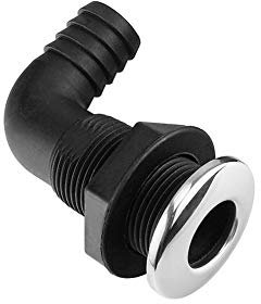 Boot Entlüftung,Rumpf-Bilge-Fitting aus Nylon-Kunststoff mit Edelstahl-Rim-Bilgenpumpe,Borddurchlass Schlauchanschluss Schlauchwinkel für Boote Yachten -Wagen LKW mechanische Werkzeuge