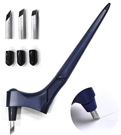 VOSSOT Herramienta de corte de precisión, de acero inoxidable, con 3 cuchillas giratorias de 360 grados, herramienta de corte artística, para manualidades, hobby, álbumes de recortes, plantillas