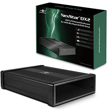 Vantec NexStar NST-540S3-BK DX2 Boîtier Externe USB 3.0 pour Lecteur Blu-Ray/CD/DVD SATA 5,25 Deuxième génération de DX, Aucun Pilote nécessaire, Alliage d'aluminium