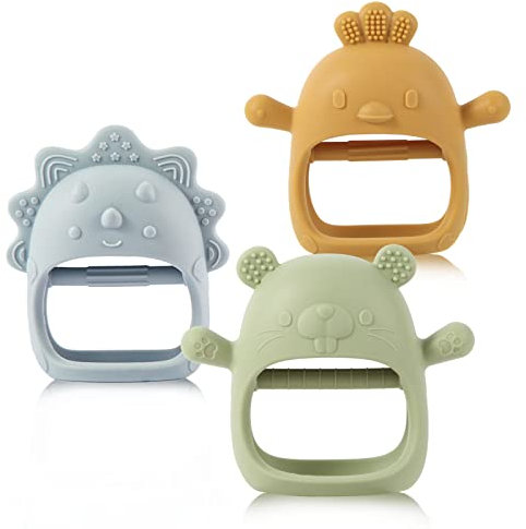 Beißring Baby Von 3-6 Monaten, Beissring Baby BPA-freies Zahnungshilfe Baby, Beißspielzeug Baby Leicht Zu Greifende Formen Mit Weicher Textur Für Die Sensorische Erkundung