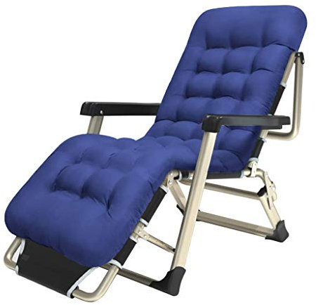 Balcony Office Relaxing Chair Oversized Garden Loungers and Recliners in Warehouse | Heavy Duty Metal Folding Reclining Garden Chairs with Foot Stool | Outdoor Patio Deck Chairs fo