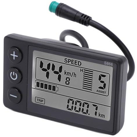 Electric Bike LCD Display Meter Electric Bike LCD Display Meter,S866 LCD Display Meter 24V 36V 48V Control Panel Waterproof Plug LCD Display for Scooter Bike Electric Bicycles