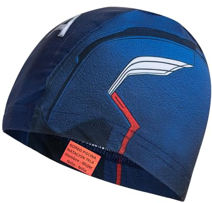 IMSPIRA Gorro Natacion Tela Antifaz Superheroe Unisex Niño S Gorro Piscina Hombre Mujer Tela Acuagym Accesorios Carvico Italia Colores Brillantes Gorros Natacion Originales