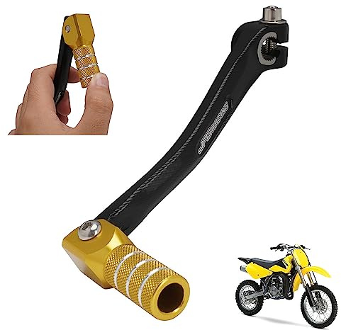 JFG RACING Selecteur de Vitesse Moto 50cc Levier de Vitesse Moto CNC Universel pour 50-125cc RM85 XR50 70 110 CRF50 70 110 SSR SDG MX Apollo Dirt Pit Bike Doré