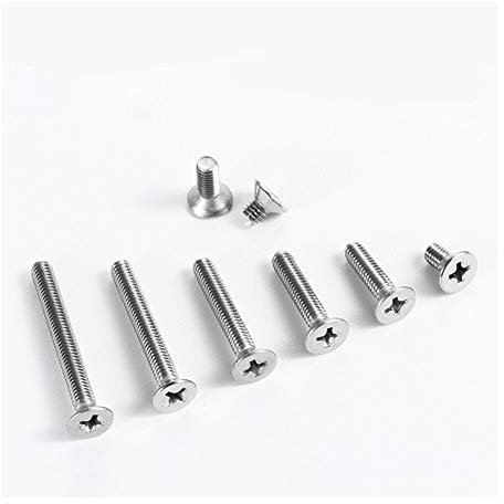 EaUso Befestigungselemente 20/50 Stück M1,6 DIN965 GB819 304 Edelstahl Flachkopf-Senkkopf-Kreuzmaschinenschrauben HW029 (Farbe: 7 mm, Größe: M1,6 20 Stück) 7 mm M1,6 20 Stück (Color : 8mm)