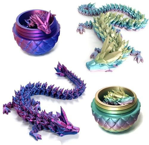 Yearsahrk 3D Gedrucktes Drachenei Geheimnisvolle Drachen Spielzeug Realistische Realistische Beweglicher Drachen Figuren Überraschung Easter Dracheneier Wohnkultur