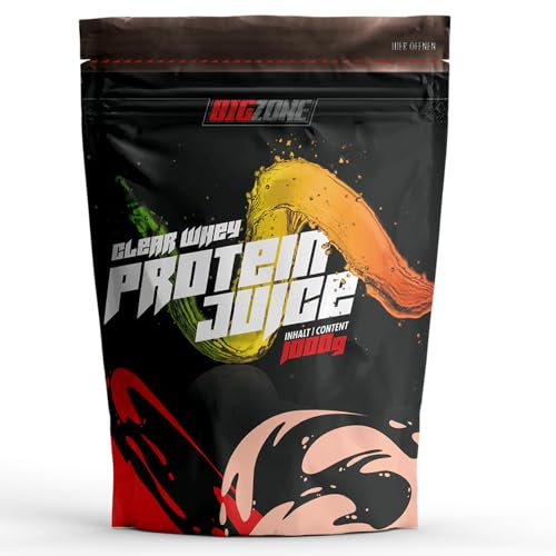 Big Zone Clear Whey Protein Juice | Fruchtig mit Erfrischungsgetränk Charakter und Konsistenz | Hoher Proteingehalt | Eiweisspulver mit extrem niedrige Zucker- & Fettwerte | 1000g (Kirschlolli)