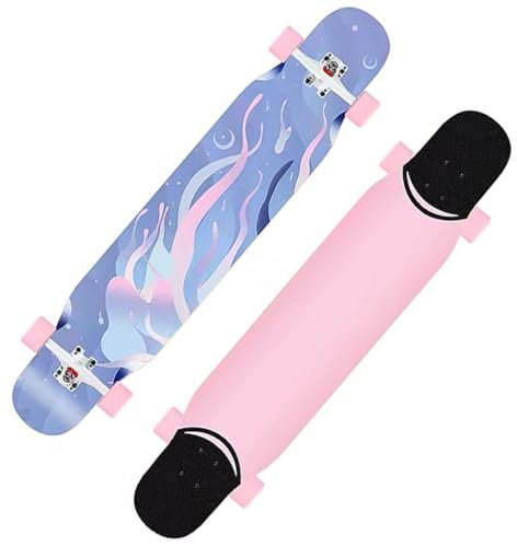 Skateboard Mädchen 44 Skateboards Erwachsene Longboards für Jungen, Pro Longboard Kinder für Anfänger, Longboard Skateboard für Cruising, Free Style, Downhill und Tanzen (Color : C)