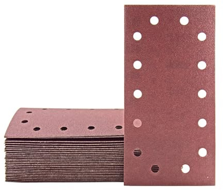 MioTools Fox Schleifblätter 230 x 115 mm, 14-Loch (25 Stk.) K40 | f. Schwingschleifer, Normalkorund, Klettbefestigung