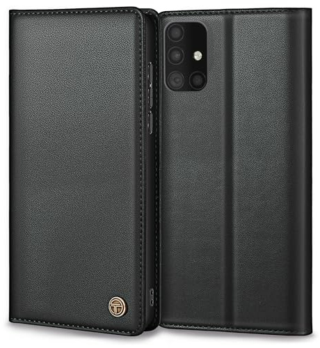 Thorhülle Handyhülle für Samsung Galaxy A51 4G Hülle, Premium Lederhülle Schutzhülle für Samsung A51 Hülle Wallet Kartenfach Standfunktion Klappbar Flip Case für Galaxy A51 Hülle, Schwarz