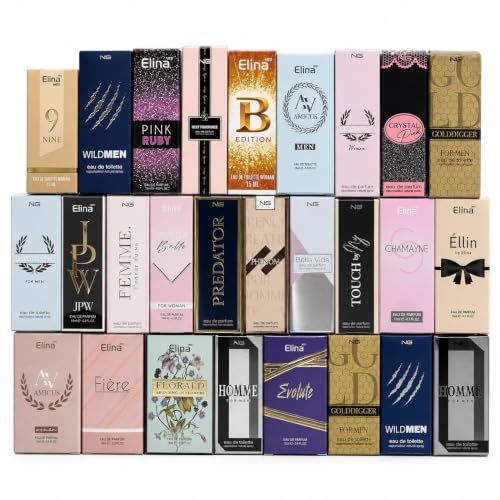 jameitop® Trend Düfte Set: 24 X Parfüm für Damen/Herren 15 ML mit Spray Kopf Mini Flakon Duft Pack