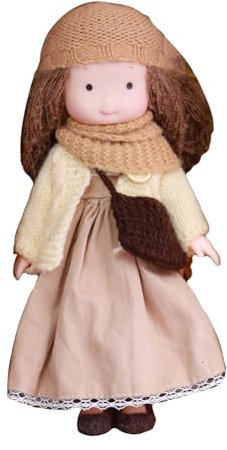 Mädchen-Stoffpuppe, kleine Puppen | Niedliches Stoffpuppen-Sammelspielzeug | Schlafendes, beruhigendes Kinderspielzeug, weiche Stoffpuppe mit Herbstthema, Kleid und Zubehör für den Schreibtisch im Aut