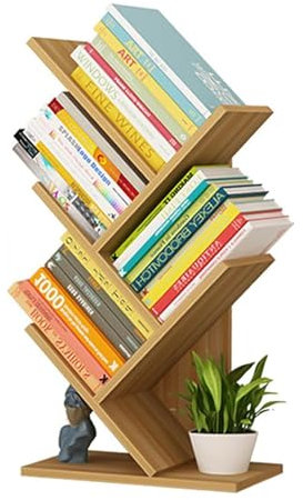 DONGGANSHI Libreria ad Albero Multiuso da banco - Libreria da scrivania Regolabile, libreria da scrivania Indipendente a 4 Ripiani, libreria da Pavimento, libreria da Esposizione, libreria ad
