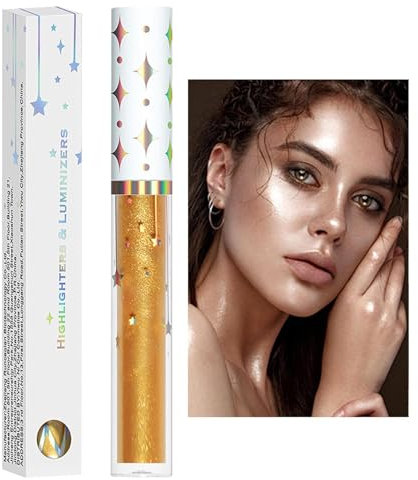 Rurunklee Liquid Highlighter - Liquid Luminizer Sticks,Water-resistant Natural Glossy Finish Lightweight Lasting Illuminator Makeup for Face