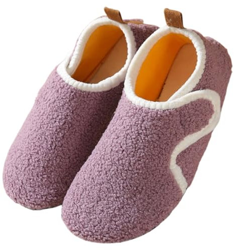 Solshine Damen Plüsch Geschlossene Hausschuhe Warme Rutschfeste Pantoffeln Pink 36/37 EU