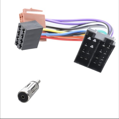 Adattatore per Autoradio, Adattatore Antenna DIN ISO, Adattatore presa Universale ISO Spina Cavo connettore Autoradio DIN per Auto, 15 + 30 prolunga per radio adattatore spina