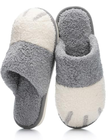Goewy Hausschuhe Damen Winter Pantoffeln Herren Plüsch Wärme Weiche Bequem Rutschfeste Memory Foam Slippers