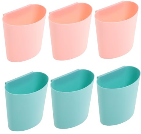 TOPPERFUN Portavasos Colgante Para Carrito Ruedas 6 Piezas Pp Resistente Azul y Rosa Organizador Multifuncional Ahorro Espacio Para Salón Belleza Cocina