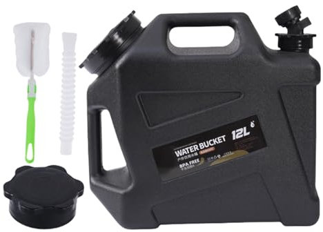Bvizyelck Bidón De Agua para Camping, 12L Dispensador De Agua De plásticos con Grifo, Depósito De Aguas para Camping con Asas, Contenedor De Bebidas Recargable para Pescas Viajes Oficina Camping