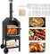 Forno per pizza da esterno a legna per pizza con copertura impermeabile Patio Pizza Grill Riscaldatore per pizza per cucina all'aperto Termometro integrato Cassetto raccolta cenere