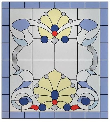 SDGBCXD Láminas para Cristales, Pegatinas for Puerta con Efecto estático Esmerilado Retro Vintage for Vidrio de Colores(31,35cmX45cm)