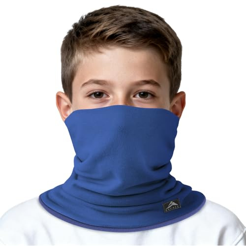 GXCROR Kid Winter Neck Warmer, Reversible Fleece Gaiter Scarf, Windproof Face Mask