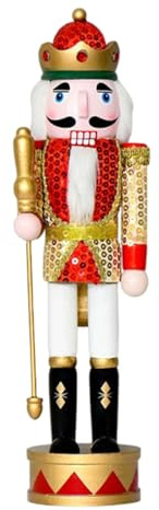 Generico Schiaccianoci Natalizio - Personaggi Schiaccianoci in Legno Figure Natalizie | Decorazioni per Casa Bar Tavolo Ringraziamento Festa Albero