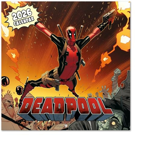 Grupo Erik Calendario 2026 pared Marvel Deadpool - Almanaque pared 2026 : Planificador mensual Con espacio para Anotar, Ilustraciones y Fácil de colgar (30x30cm)