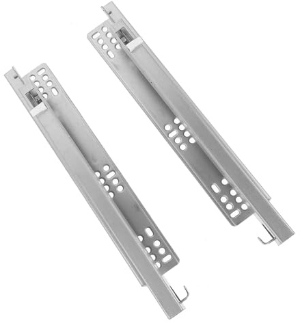 SEWACC 2pcs Heavy Duty Bottom Mounted Drawer Slides Full Extension Cabinet Drawer Rails Hidden Soft Close Silent Smooth Sliding Guide Attachments for Kitchen Furniture