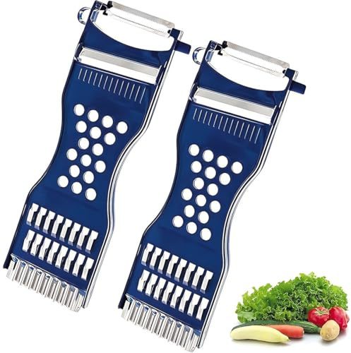 Juguta Juego De 2 Peladores De Verduras Pelador Multifuncional 6 En 1, Rallador Para Zanahorias, PráCtica Herramienta De Cocina Para El Hogar, Ralladores De Frutas Y Verduras, Rebanadoras