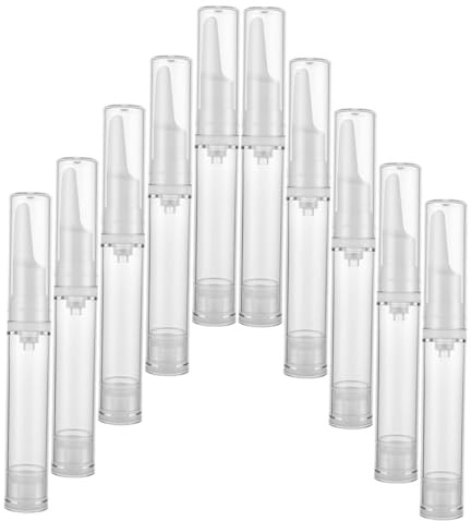 MOTHNUR 10 pièces Lot de Flacons Pompe Airless pour Sérum Yeux Distributeur Cosmétique Rechargeable Bouteille Vide Légère Voyage et Soins Visage