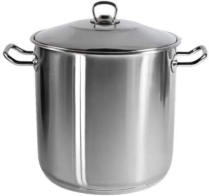 XXL Edelstahl Suppentopf mit Deckel – 21L 37L 50L – Induktion geeignet – großer Gastronomie Kochtopf für Großküche, Catering & Profi Küche (50.0, Liter)