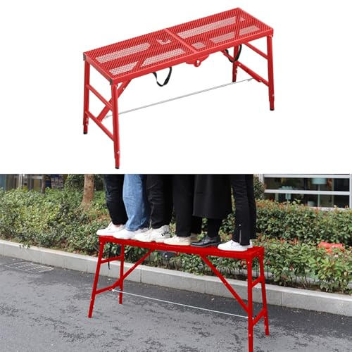 Attrezzatura per ponteggi per impieghi gravosi con Piedini Antiscivolo per ponteggi multifunzionali, Scale a Torre, panche Pieghevoli con capacità di carico di 250 kg (Stile Rosso