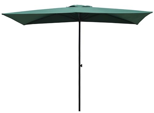 YAVYAV Demi-Parasol Rectangulaire 2.5 M Pour Balcon Et Terrasse, Protection UV 50+, Hauteur Réglable, Manivelle Pratique, Idéal Petits Espaces, Acier Robuste, Gain De Place(Green)