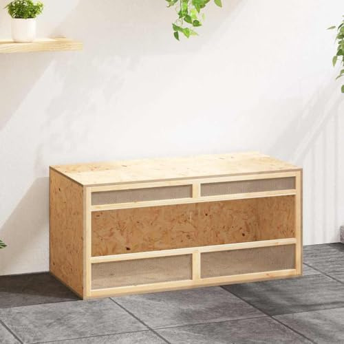 Ordellia Terrarium av trämaterial och glas, 100 x 47 x 47 cm med stålgaller, värmebeständighet, fuktbeständighet, tydlig sikt för reptiler och små djur inomhus
