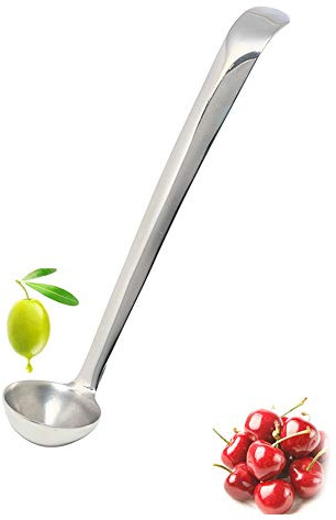 Romote cuillère Olive en acier inoxydable, cuillère cerise avec des outils servant à vidange Jar trou
