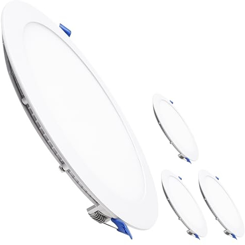 LED ATOMANT 4x Downlight LED Encastrable Découpe 200mm 20W CCT 3000-6500K | Diamètre 220mm, Avec sélecteur de couleur CCT, 2100 lumens, Driver inclus