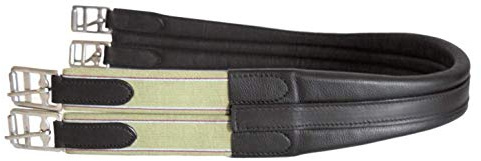 SIE Contoured Wessex Leather Padded Horse Girth Black Brown 46 /48 / 50 / 52 / 54 / 56