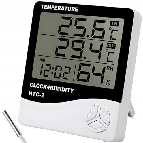 Rebel RB-0005 Estación meteorológica Termo Higrómetro Sensor de Temperatura Interior / Exterior Humedad Alarma Calendario