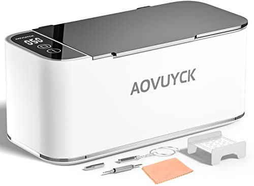 46000Hz Nettoyeur Ultrasons avec 4 Modes de Nettoyage, Fonction Tactile, Bac Ultrasons en Acier Inoxydable et ABS, Ultrasonic Cleaner avec Affichage à LED pour Montres, Bijoux, Collier, 500ml
