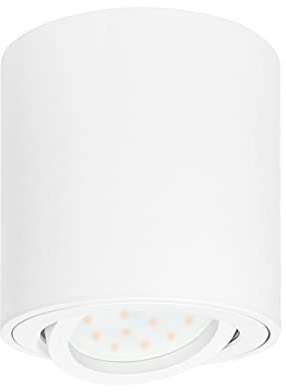 KYOTECH Focos LED Interior Techo Blanco Mate, Focos Superficie Orientable - Ø80x84mm - Incluye 5W GU10 230V - Blanco Cálido 3000K - Foco de Techo de Aluminio, Aplique Techo Interior para Dormitorio