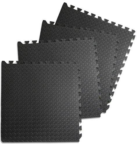 Tappetino di protezione per pavimenti, 6 lastre in schiuma senza BPA + bordi 63 x 63 x 1,2 cm, tappetino da palestra, sollevamento pesi, palestra, garage