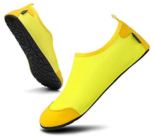 SAGUARO Badskor dam aquaskor herr ventilerande vattenskor unisex snabbtorkande storlek 36–47, GUL, 38/39 EU
