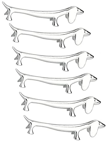 SuanQ 6 Piezas Soporte de Palillos de Perro PequeñO Soporte de Palillos Dachshund AleacióN de Zinc Tenedor Soporte de Cuchara Vajilla Soporte