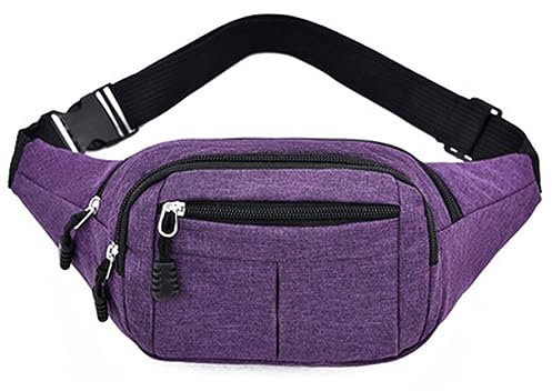 Hixingo Stylisch Bauchtasche für Damen und Herren, Hüfttasche Verstellbare Sport Groß Gürteltasche mit Reißverschluss für Outdoor Laufen Wandern Radfahren Gehen (28x14x10cm,Lila)